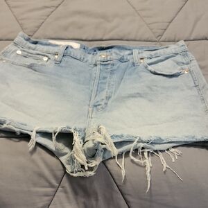GAP Light Blue Frayed Jean Shorts